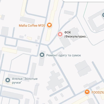 Вул. Лазурна, біля ФОК. Скриншот Google Maps