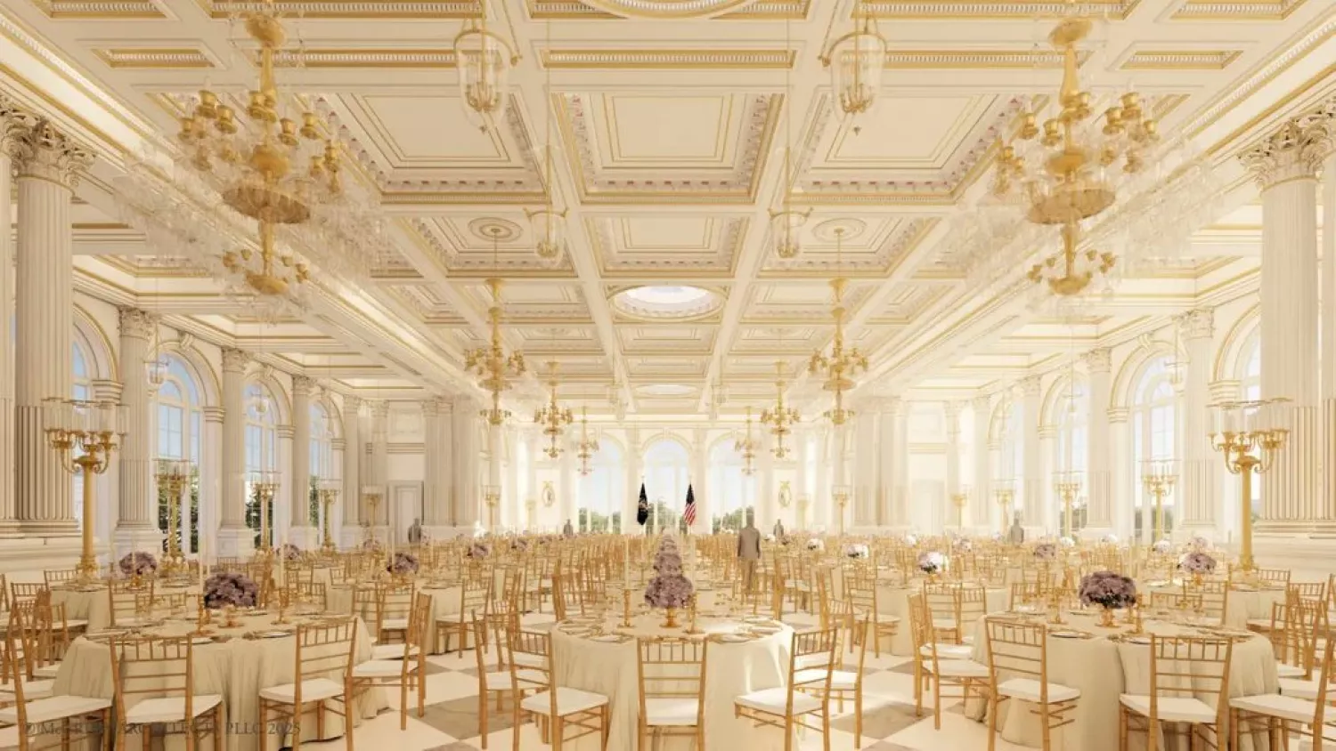 Візуалізація майбутньої бальної зали Білого дому. Фото: White House