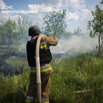 Пожежа у Миколаївській області. Фото: ДСНС