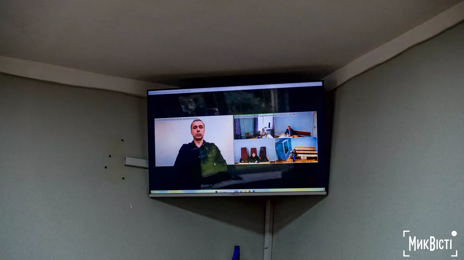 Олександр Береговий підʼєднався до судового засідання через відеоконференцію, бо перебував у відрядженні в Івано-Франківську. Фото: НикВести