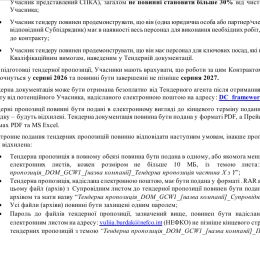 Вимоги до учасників тендеру. Скриншот з документа