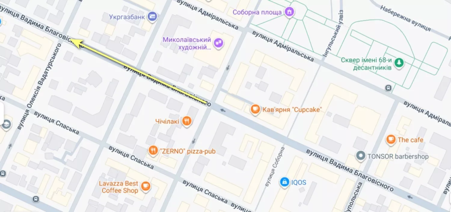 Скриншот з Google карти