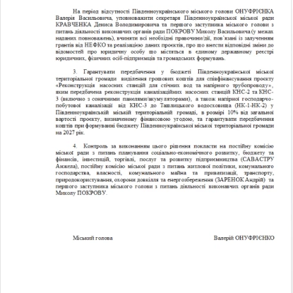 Проєкт рішення щодо залучення гранту від 13 травня. Скриншот