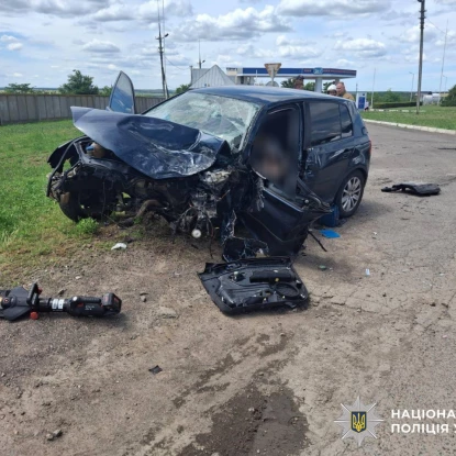 На Миколаївщині в ДТП загинув водій. Фото: Нацполіція