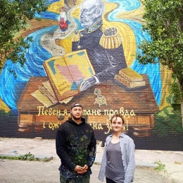 Мурал на честь Миколи Аркаса у центрі Миколаєва. Фото: Галина Сеннікова, НикВести