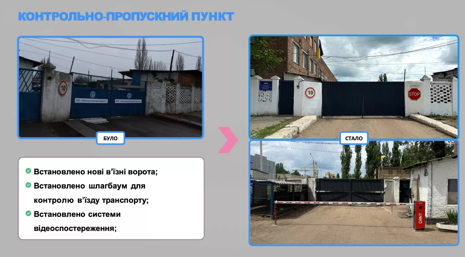 Оновлений контрольно-пропускний пункт. Скрин з презентації.