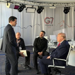 Володимир Зеленський та Дональд Трамп на G7. Фото: Офіс президента України