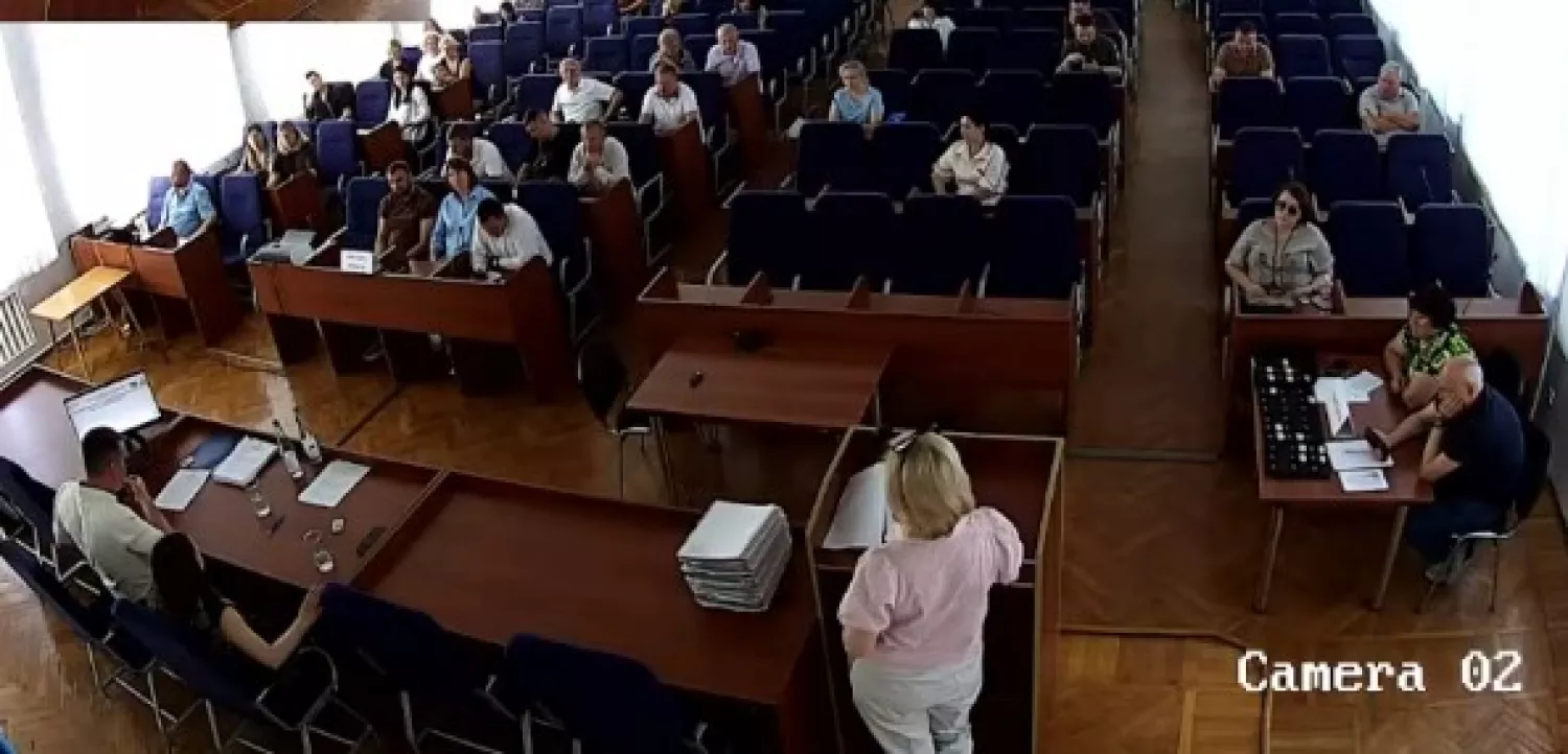 Скриншот засідання сесії Вознесенської міської ради