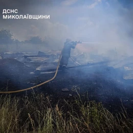 Пожежа на Миколаївщині. Фото: ДСНС Миколаївщини