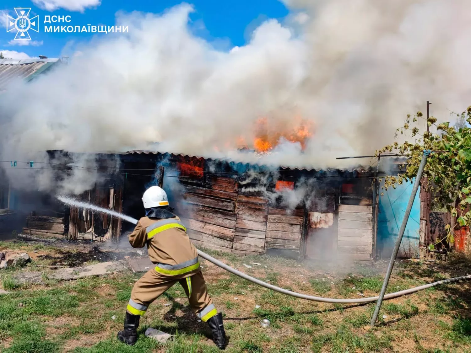 Пожежа у Миколаївській області. Фото: ДСНС