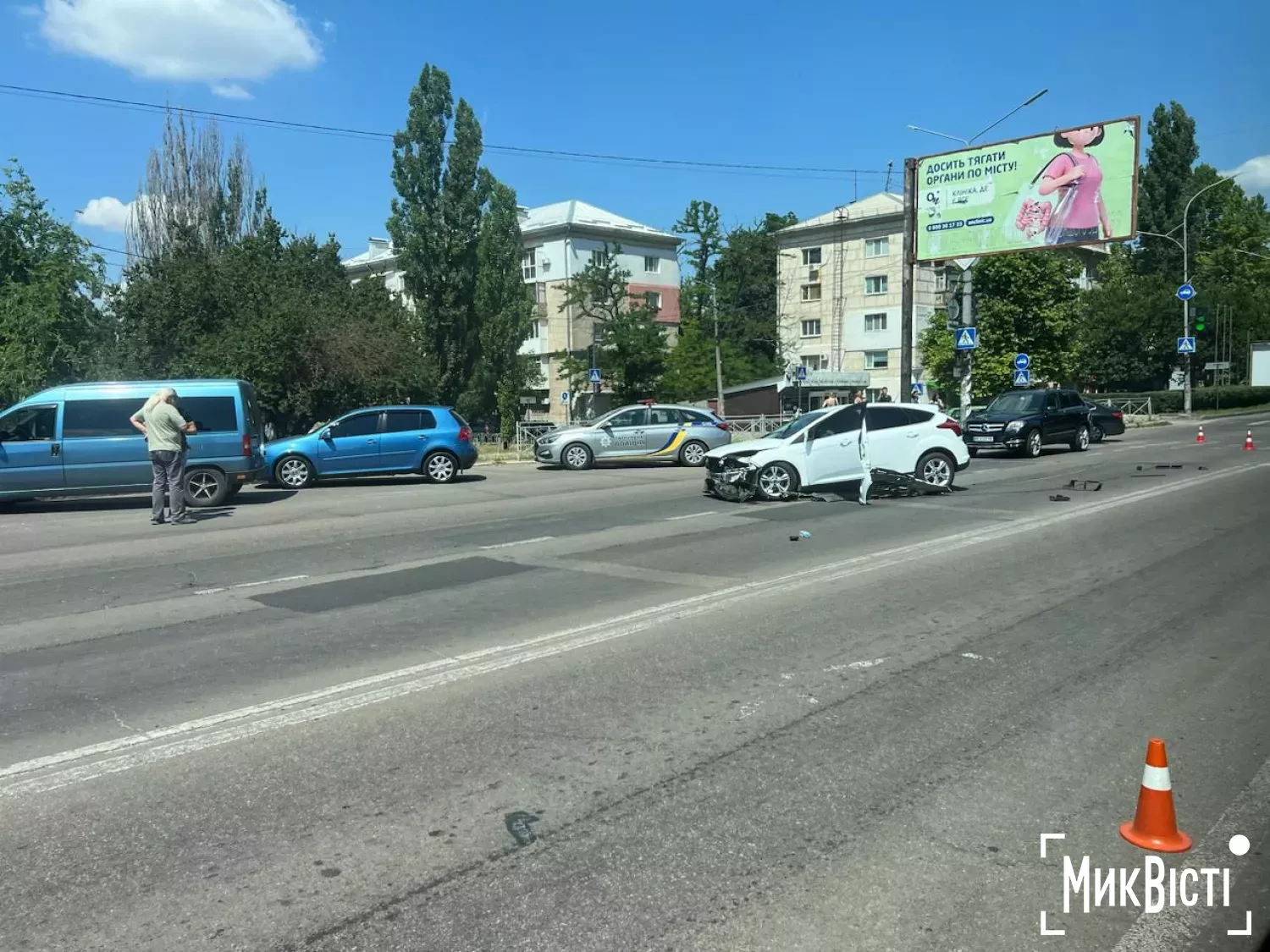 Аварія на Богоявленському проспекті 24 червня. Фото: МикВісті