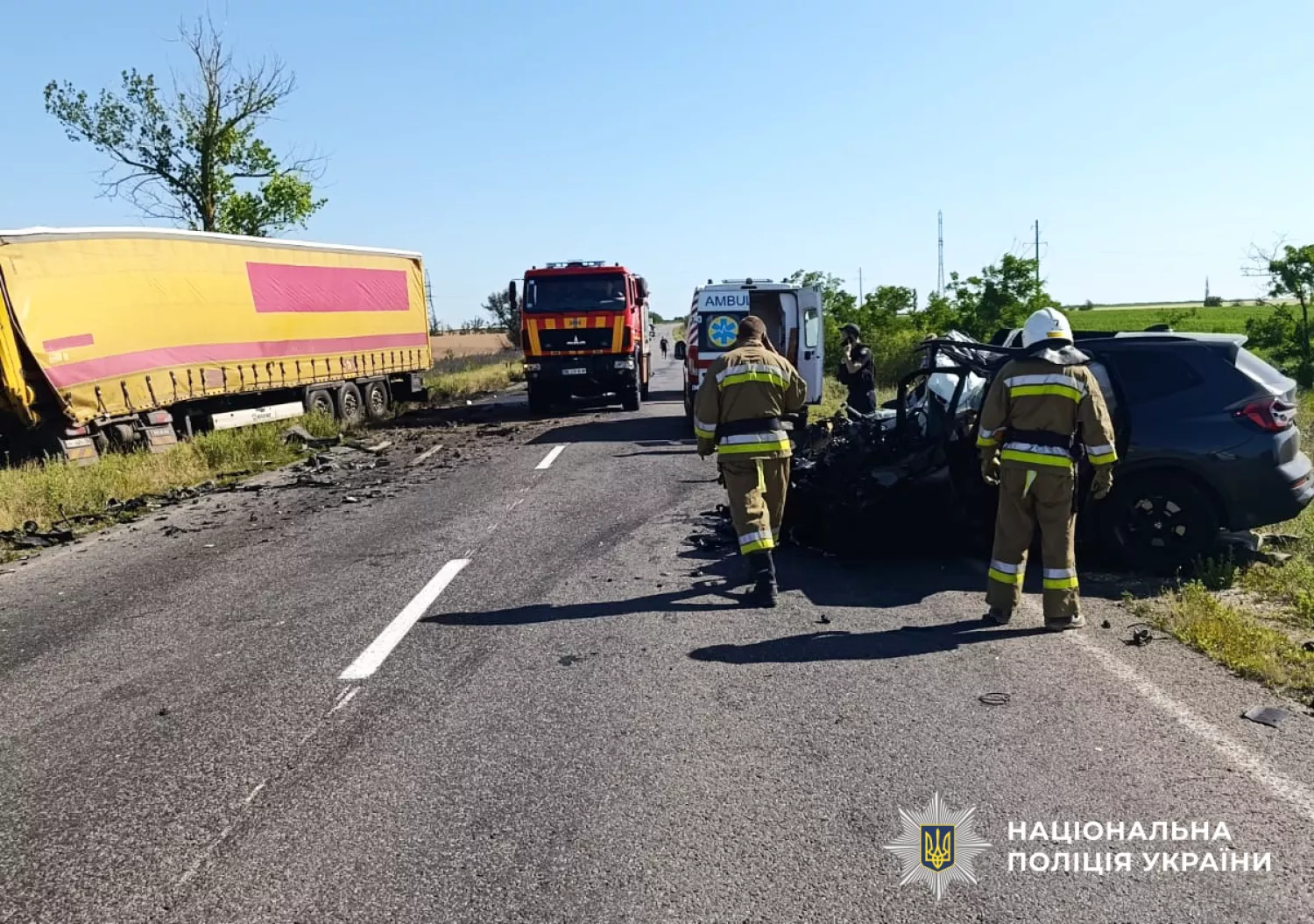 Смертельна аварія на Миколаївщині. Фото: Нацполіція