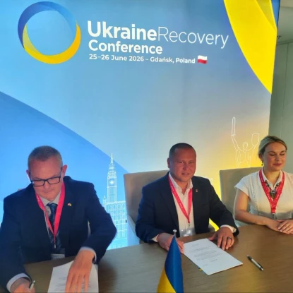 Підписання меморандуму між Новим Бугом та NEFCO. Фото: Новобузька міськрада