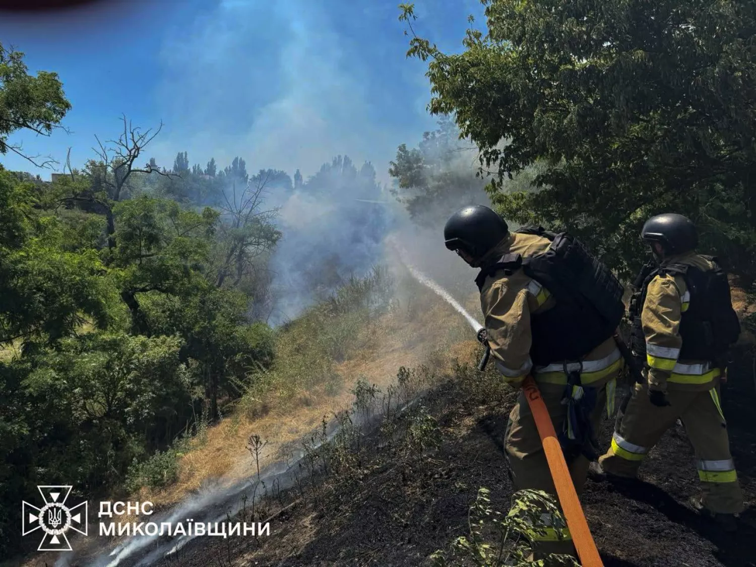 Через пожежі на Миколаївщині за добу вигоріли десятки гектарів території. Фото: ДСНС
