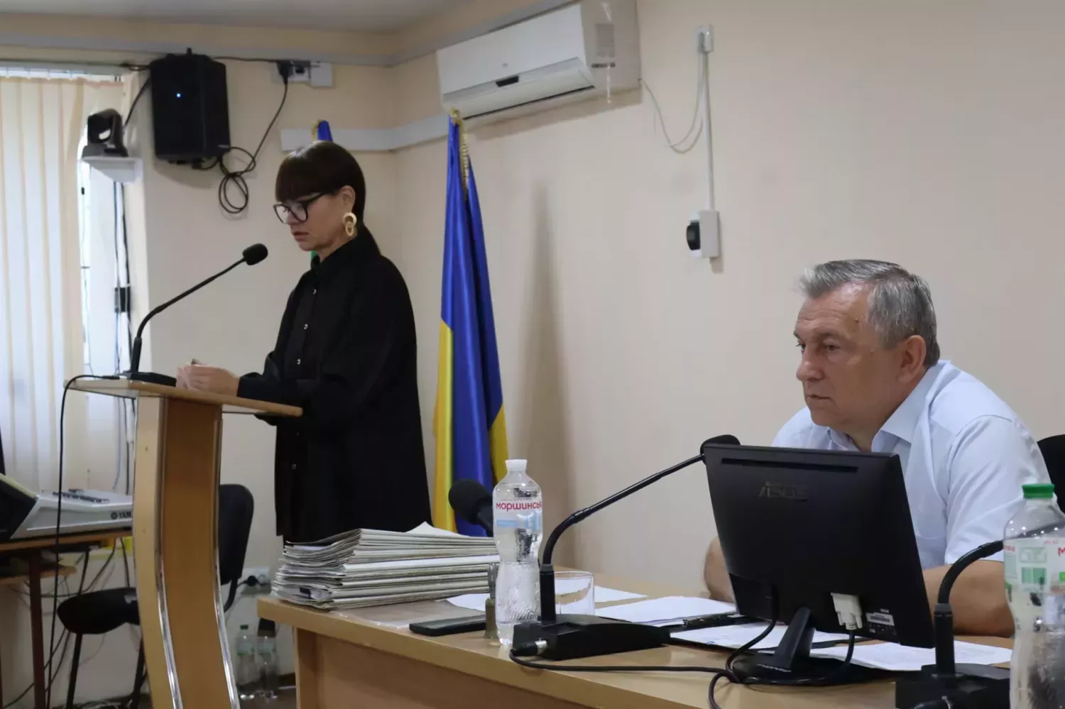 Заступниця мера Південноукраїнська Марія Дроздова під час сесії 28 серпня 2025 року. Фото: ЮжкаNews.City, Лариса Мініна