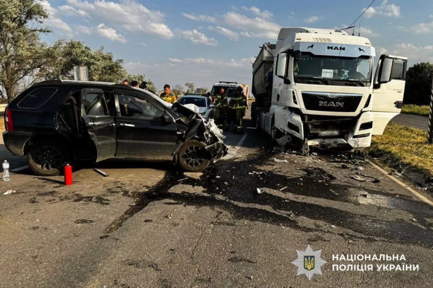 Аварія 30 червня Костянтинівка траса Благовіщенське Миколаїв. Фото Національної поліції в Миколаївській області