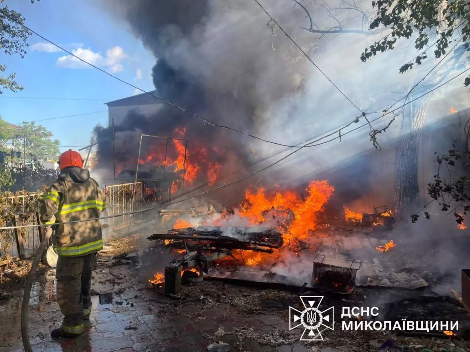 Пожежа у Коблевому. Фото ДСНС Миколаївської області