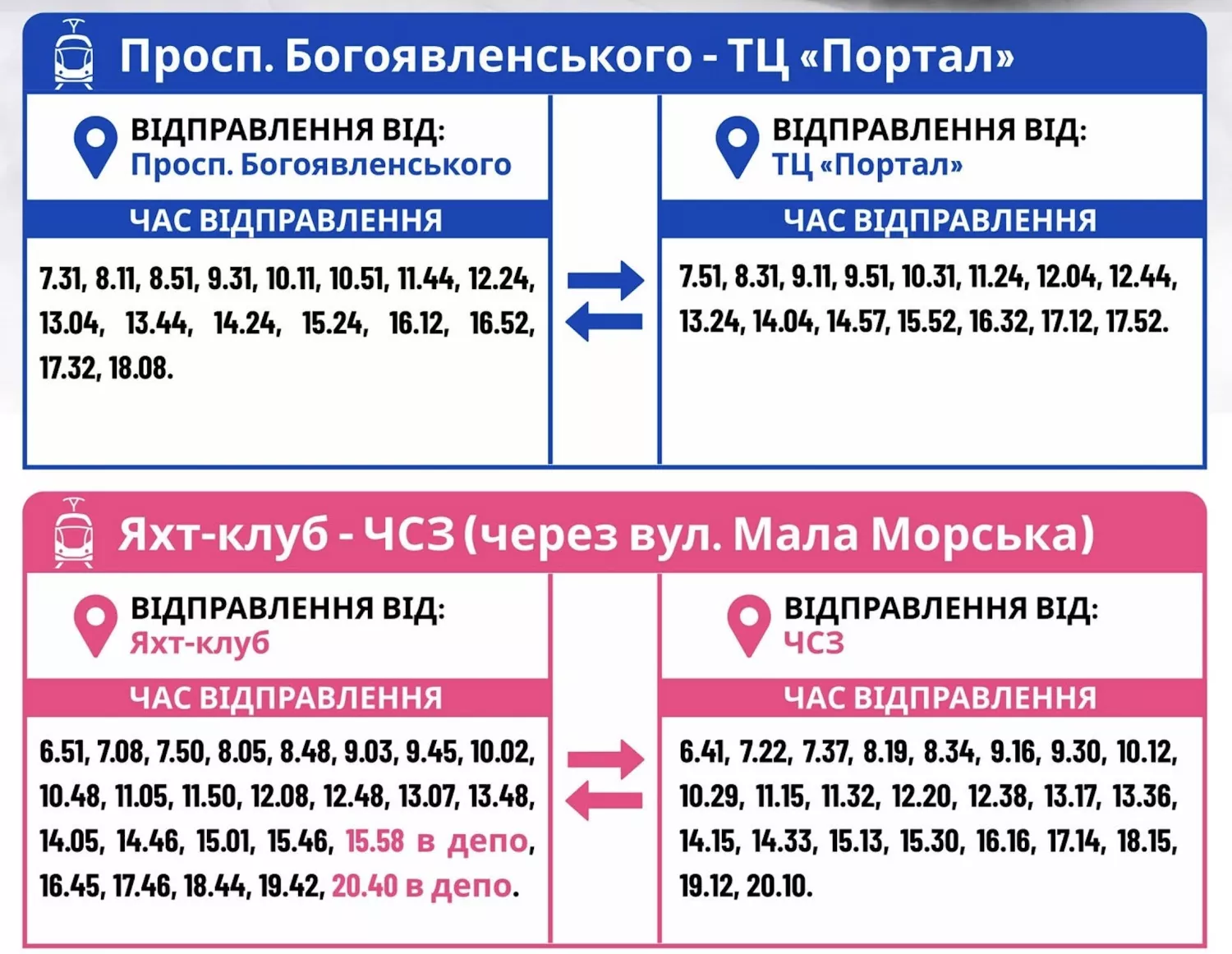 Розклад додаткових маршрутів у Миколаєві. Ілюстрація: Миколаївелектротранс