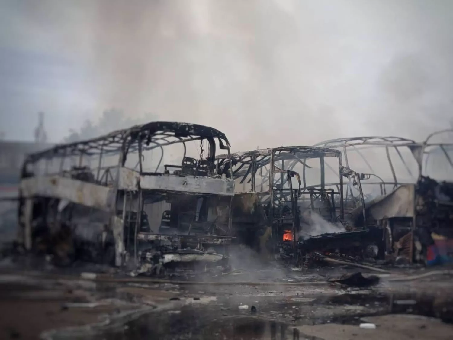 Через атаки на Одесу 13 липня згоріли шість автобусів. Фото: Одеська МВА