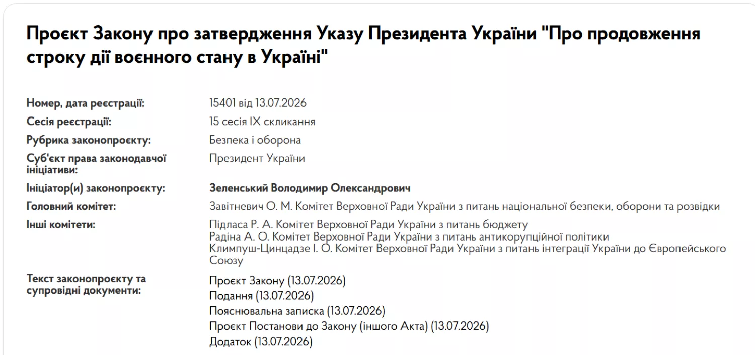 Скриншот з сайту Верховної Ради України