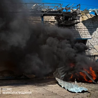 Обстріл Миколаївської області 15 липня. Фото: ДСНС Миколаївщини
