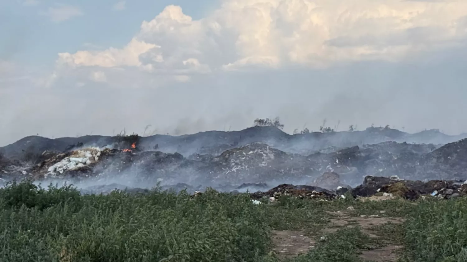 Пожежа на сміттєзвалищі на Одещині. Фото: Держекоінспекція
