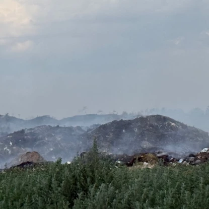 Пожежа на сміттєзвалищі на Одещині. Фото: Держекоінспекція