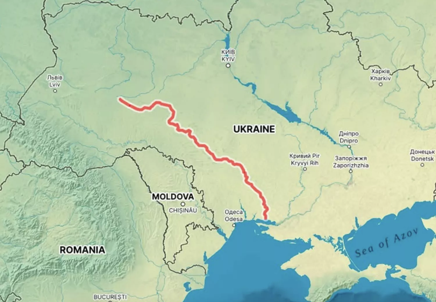Південний Буг на мапі