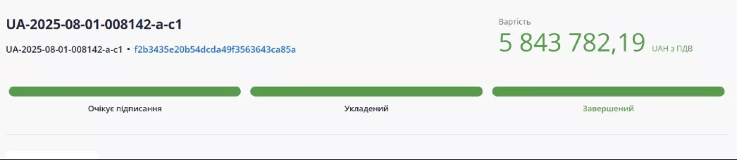 Скриншот тендерної документації з системи публічних закупівель ProZorro