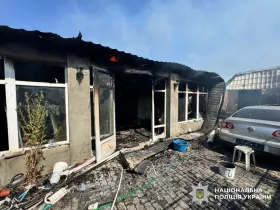 Обстріл Херсонської області. Фото: Нацполіція