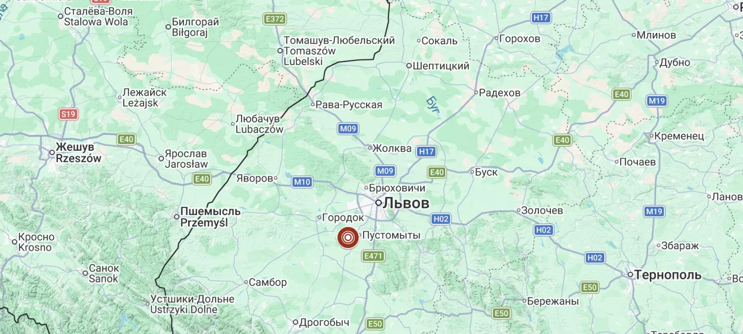 На Львівщині стався землетрус магнітудою 2,8. Скриншот з сайту Головного центру спеціального контролю