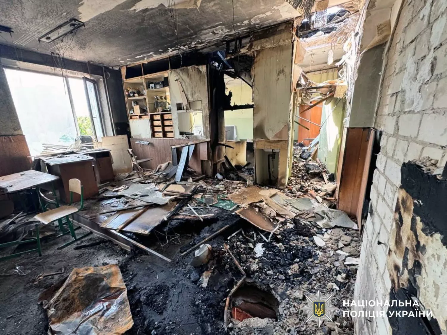 Наслідки обстрілу Херсонщини. Фото: Нацполіція