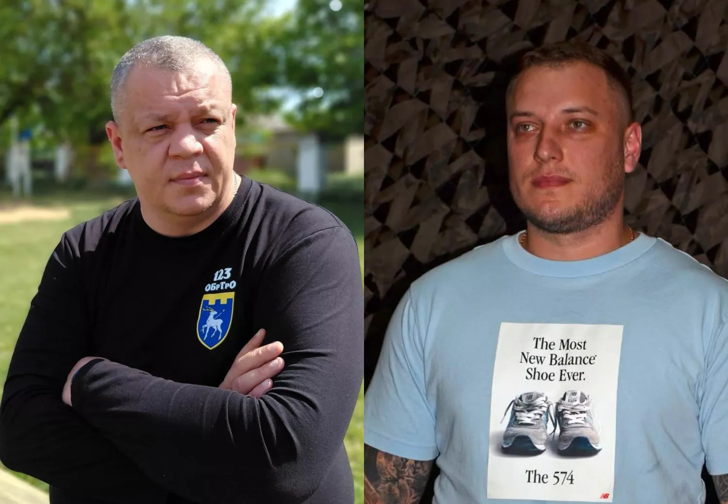 Полковник Олег Макуха та майор Денис Гіпік, який замість нього очолив 123 бригаду. Фото: Facebook Олег Макуха та 123 бригада тероборони ЗСУ