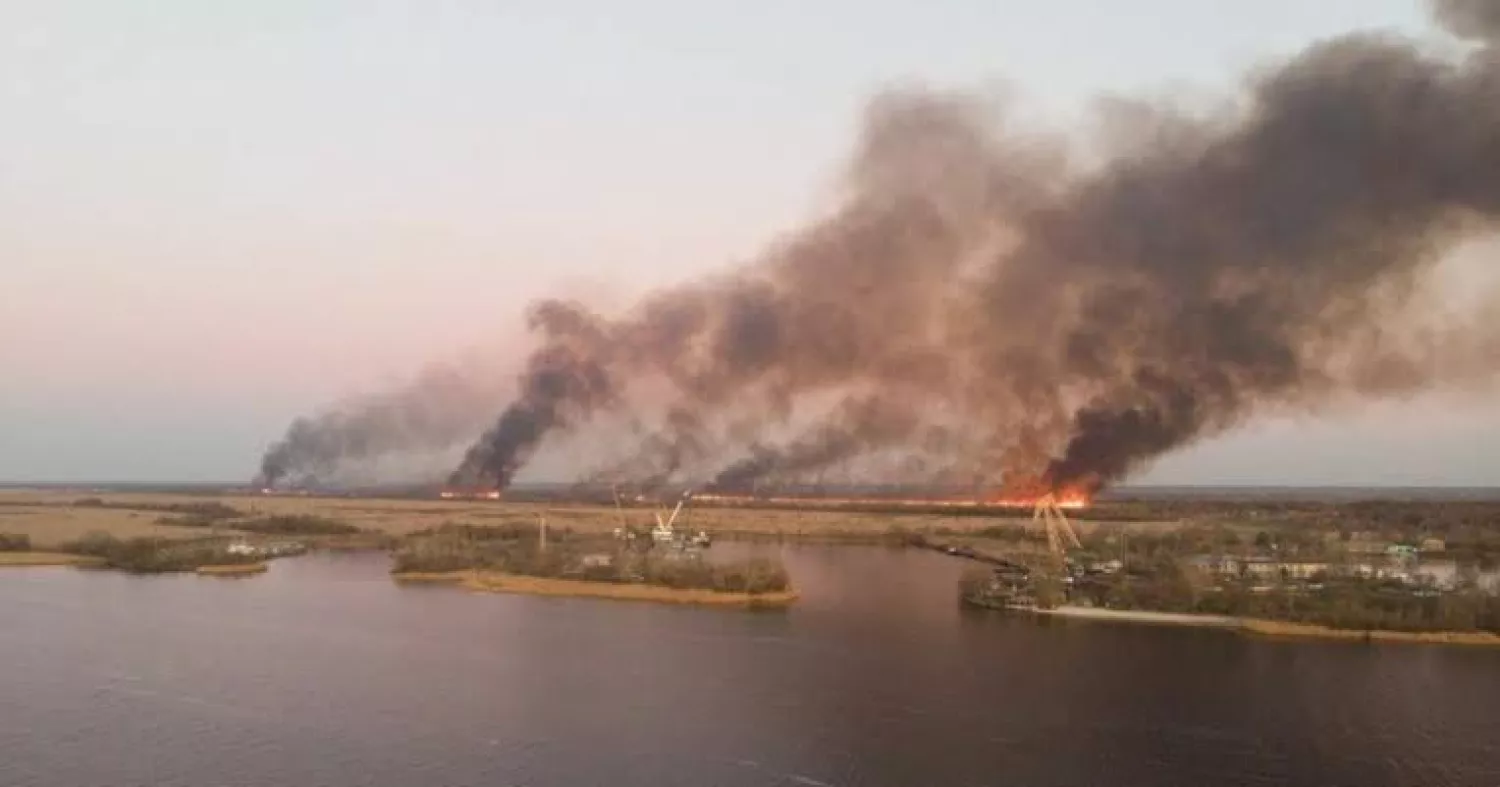 Пожежіи навколо Херсону. Архівне фото: ВВС