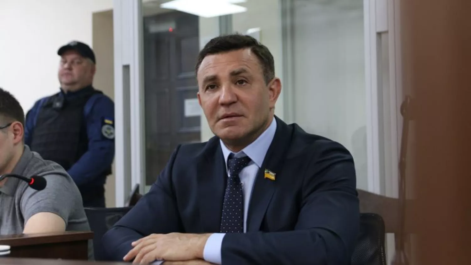 Нардеп Микола Тищенко на обранні запобіжного заходу 3 липня 2026 року. Фото: Суспільне