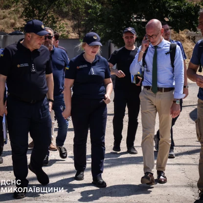 Французькі партнери відвідали Миколаївщину, де готують проєкт із розмінування. Фото: ДСНС