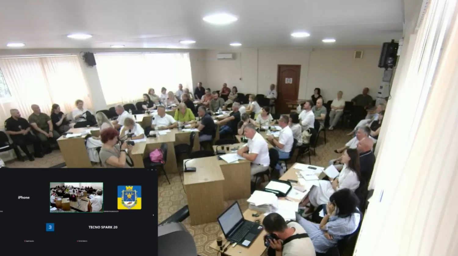 69 сесія Південноукраїнської міськради. Скриншот трансляції