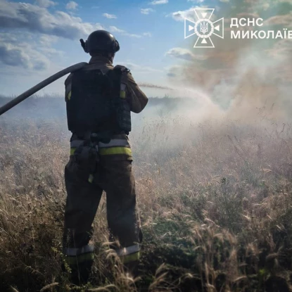 Рятувальники ліквідують пожежі на Миколаївщині. Фото: ДСНС