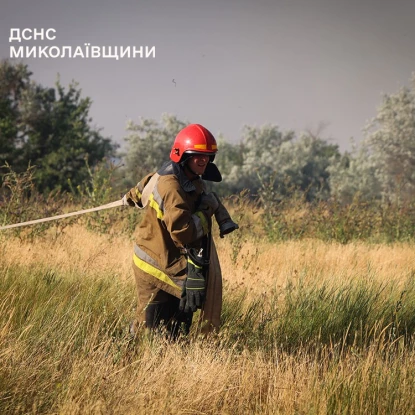 Пожежі у Миколаївській області 7 липня. Фото: ДСНС