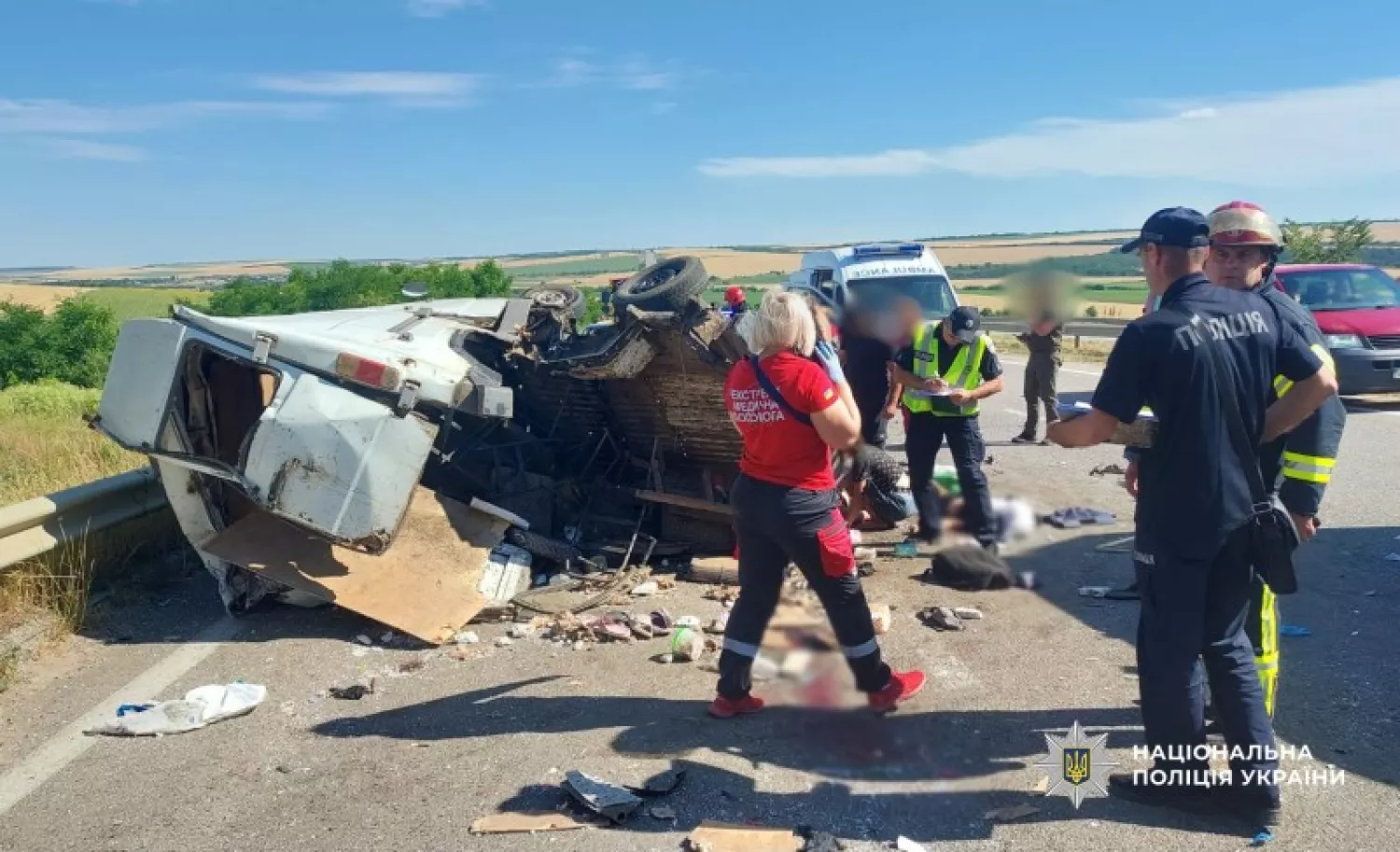 ДТП з маршруткою на трасі Київ-Одеса. Фото: Поліції Одеської області