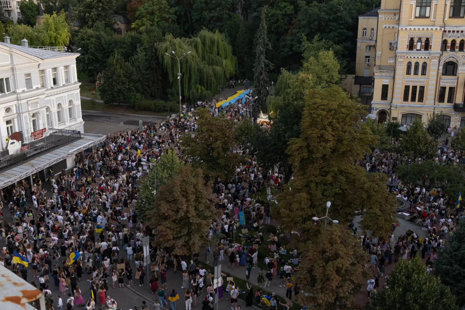 У Києві відбулася багатотисячна акція на підтримку Михайла Федорова. Фото: Сергій Окунєв, NV