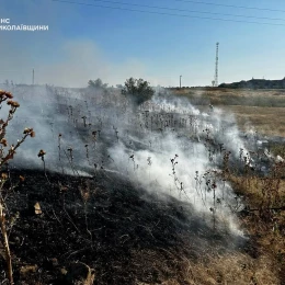 На Миколаївщині через російські обстріли сталися пожежі. Фото: ДСНС Миколаївщини