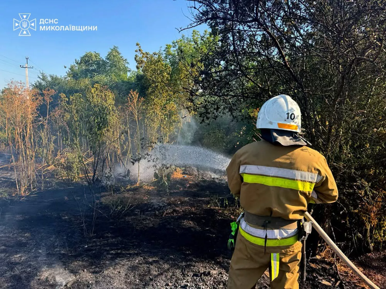 На Миколаївщині через російські обстріли сталися пожежі. Фото: ДСНС Миколаївщини