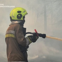 У Миколаєві горить близько 2 гектарів сухостою. Фото: ДСНС Миколаївщини