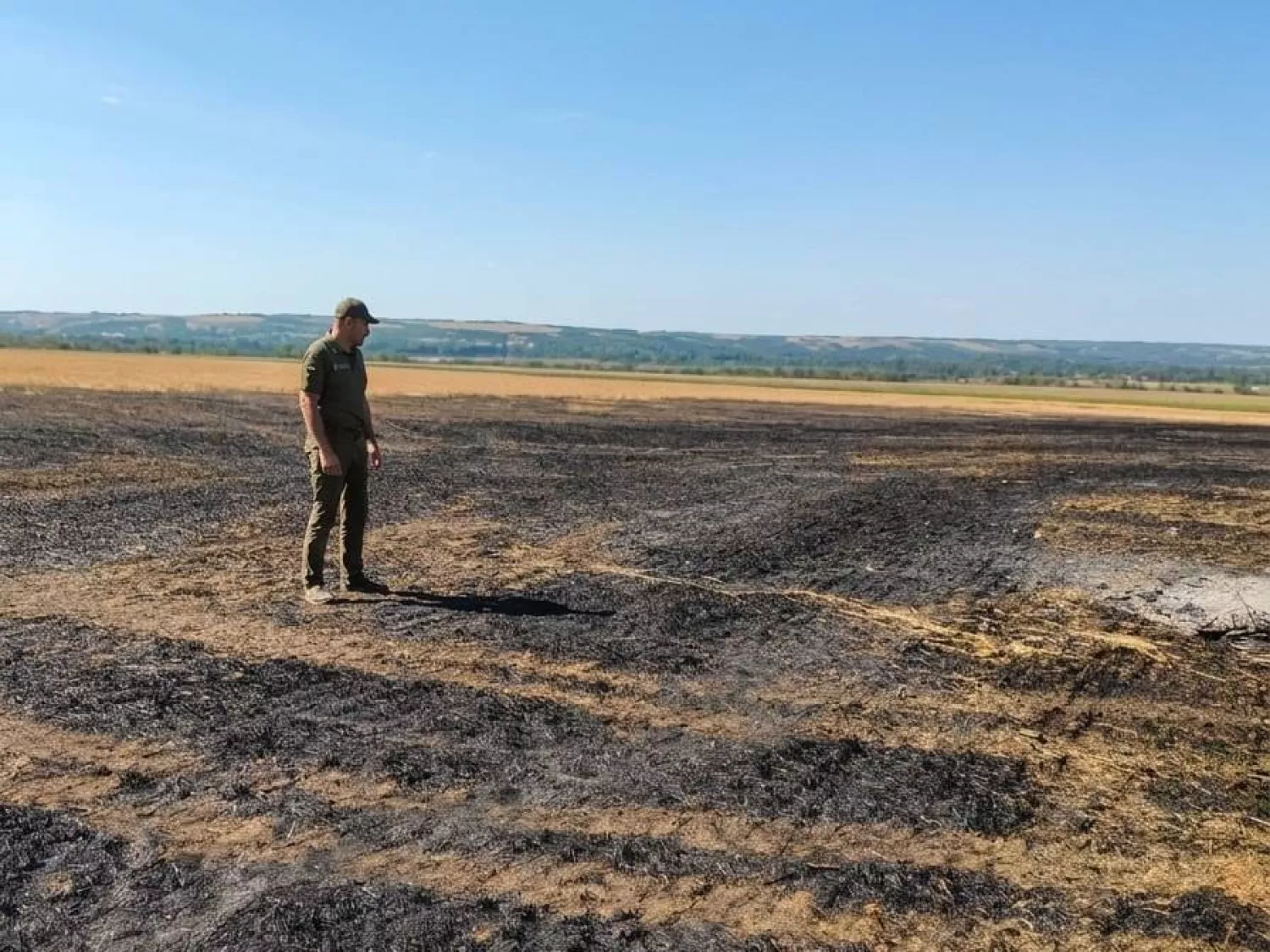 На Миколаївщині виявили два випадки спалювання стерні. Фото: Держекоінспекція