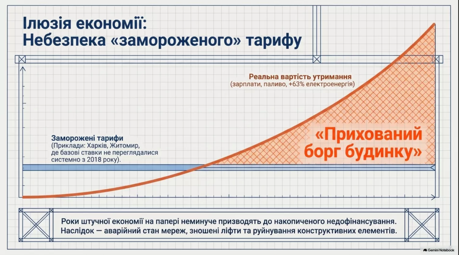 Що варто знати про тарифи на утримання багатоповерхівок. Фото: Інфографіка Департаменту міського господарства міськради Миколаєва