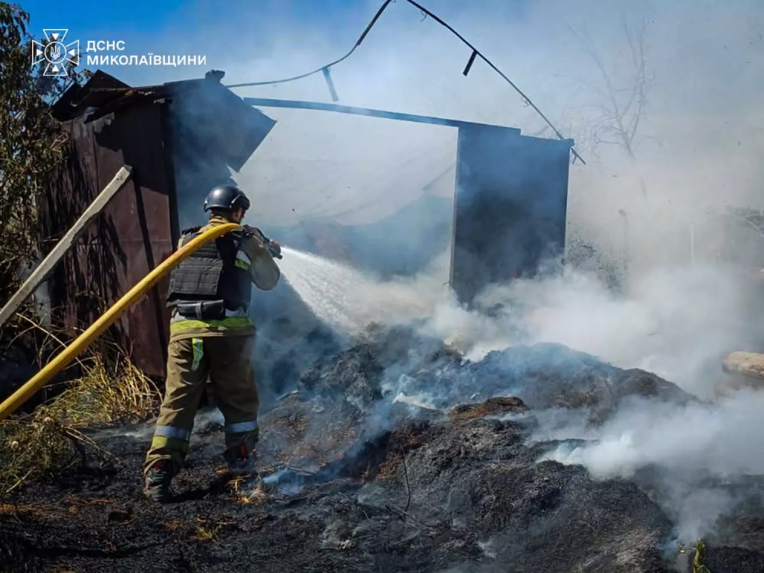 Ліквідація пожежі у Миколаївській області. Фото: ДСНС