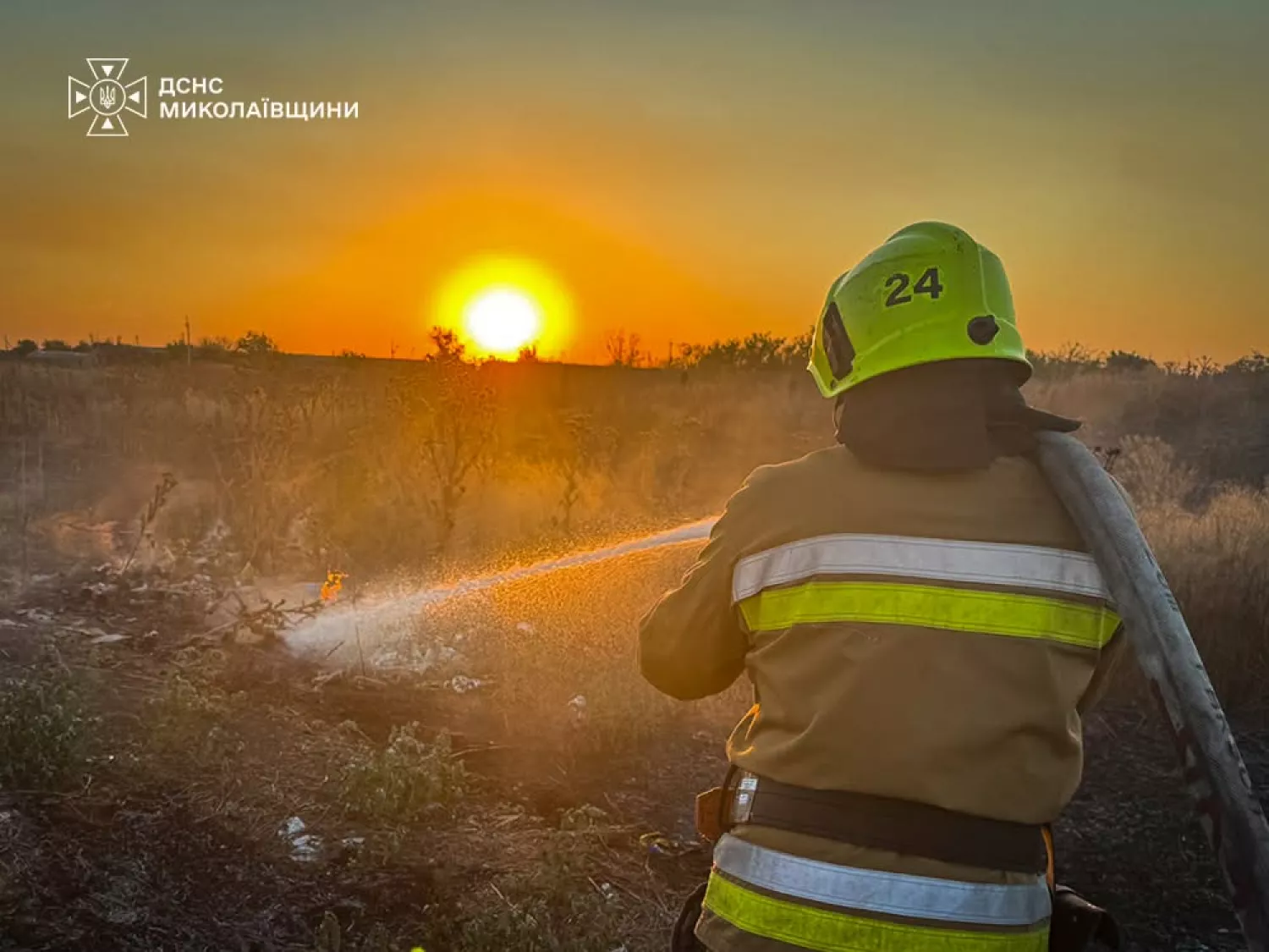 Ліквідація пожежі у Миколаївській області. Фото: ДСНС
