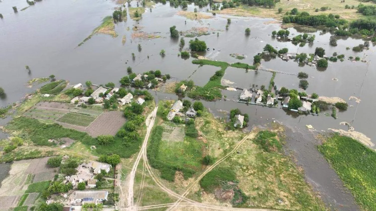 Підтоплене село Афанасіївка на Миколаївщині, 10 червня 2023 року. Фото: ДСНС