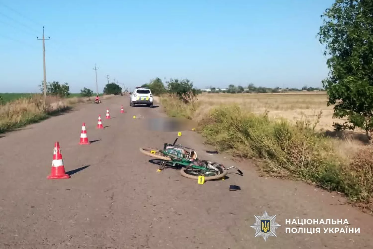 На Баштанщині автомобіль збив велосипедистку. Фото: поліція області